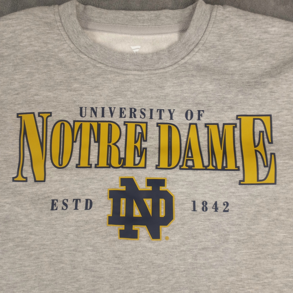 Notre Dame University Gray Crewneck Womens Sweatshirt Size XL - Picture 2 of 11